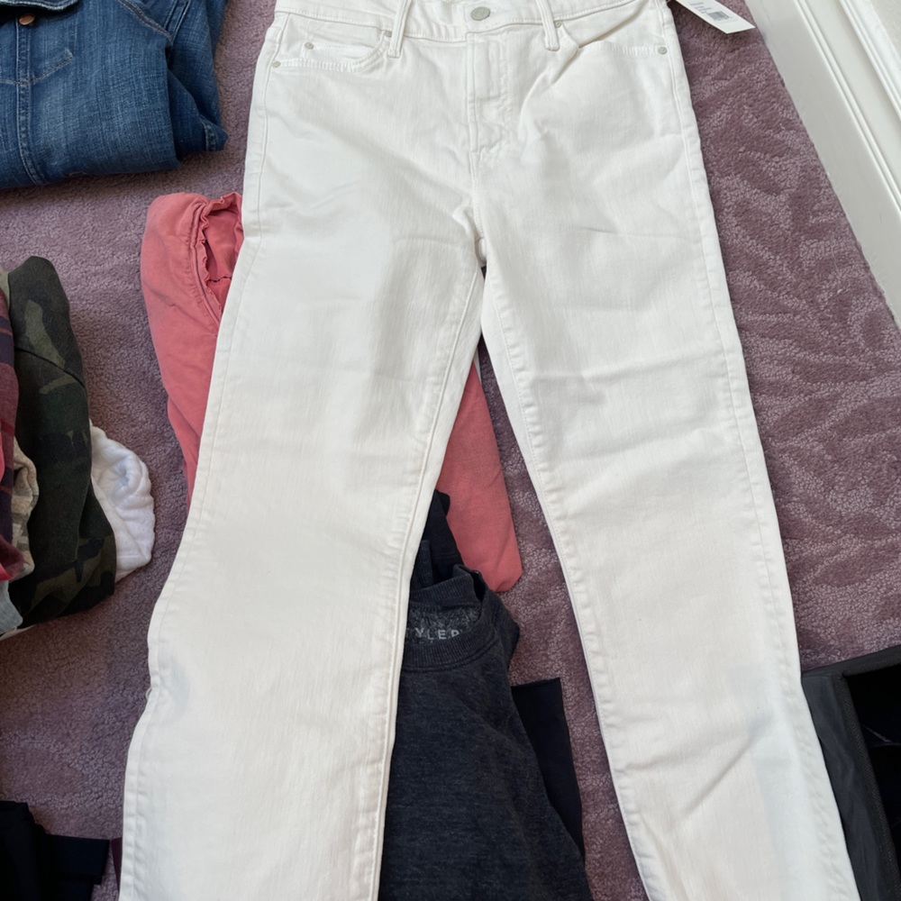 NWT MOTHER WHITE DENIM JEANS “Hustler” - Picture 2 of 2